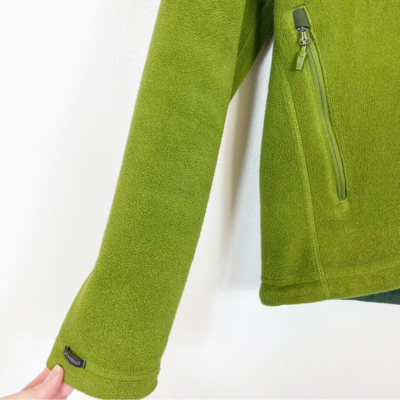 Marmot Polartec Full Zip Fleece Jacket Men's Size Medium Green - Picture 4 of 15